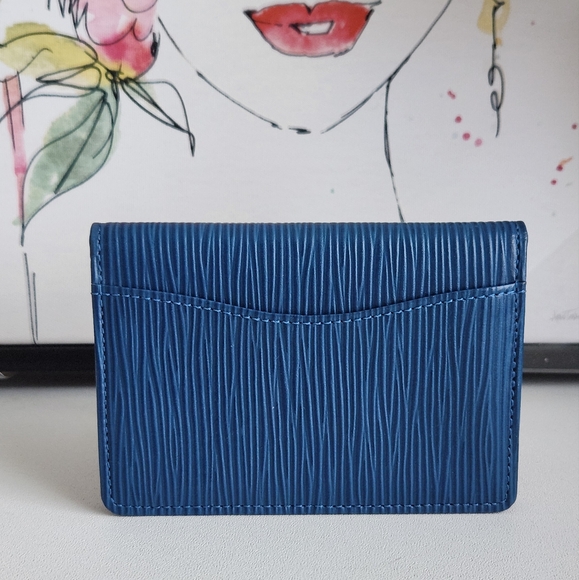 LOUIS VUITTON Blue Epi Card Holder Pocket Organizer - Picture 3 of 10